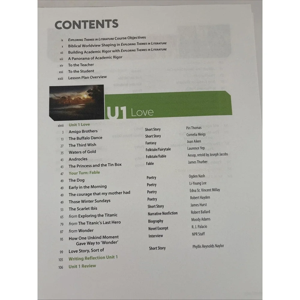 BJU Exploring Themes in Literature Student Text and Teacher's Edition Grade 7
